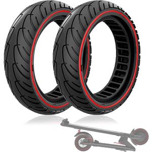 8.5x2.0 Solid Tire, 50/75-6.1 Scooter tire 8 1/2x2 Inch Replacement Tire, Fit for isinwheel S9 pro iScooter i9/ i8 Electric Scooter, Explosion-Proof Wheel, Red 2pcs