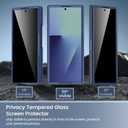 Maxdara for Samsung Z Fold 7 Case, with Privacy Tempered Glass Screen Protector, Support Wireless Charging Protective Phone Cover for Samsung Galaxy Z Fold 7 (Blue)