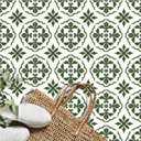 MORCART 7.87" x 7.87" Peel and Stick Floor Tile, 20 PCS Self-Adhesive DIY Vinyl Flooring for Renters, Removable and Waterproof Tile Sticker for Bathroom, Kitchen, Staircase (Green Retro Design)