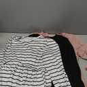 Ekouaer Maternity Shirts 3 Packs Tunic Long Sleeve Tops Pleated Casual Pregnancy Clothes Black/ Pink/ White, Size: M