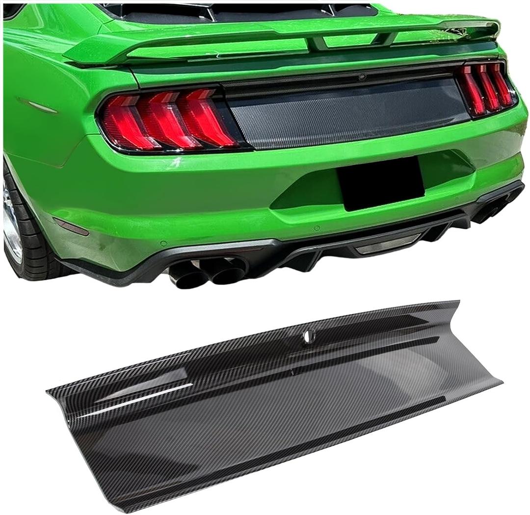 KUAFU Rear Decklid Panel Trim Compatible with 2015-2023 Ford Mustang GT, Trunk Center Boot Cover Decorative Board Trunk Center Lid External Accessories - Carbon Fiber Style