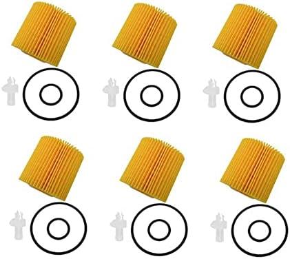 5 Pack，Pack of 6 Engine Oil Filter Compatible with Toyota Avalon Camry Highlander RAV4 Tacoma Sienna and More Replace 04152-YZZA1,04152-31090, 04152-YZZG1
