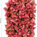 3 x HyeFlora Bougainvillea Artificial Hanging Flowers Plants for Outdoors Winter Decoration, 2pcs Faux Bougainvillea Vines Red Fake Flowers Realistic UV Resistant Silk Flowers for Outside Planter Yard Urn