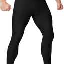 Runhit Men's BJJ Rash Guard Jiu Jitsu Compression Spats Pants No Gi MMA Leggings Martial Arts Sports Tights Base Layer (Medium, Black)