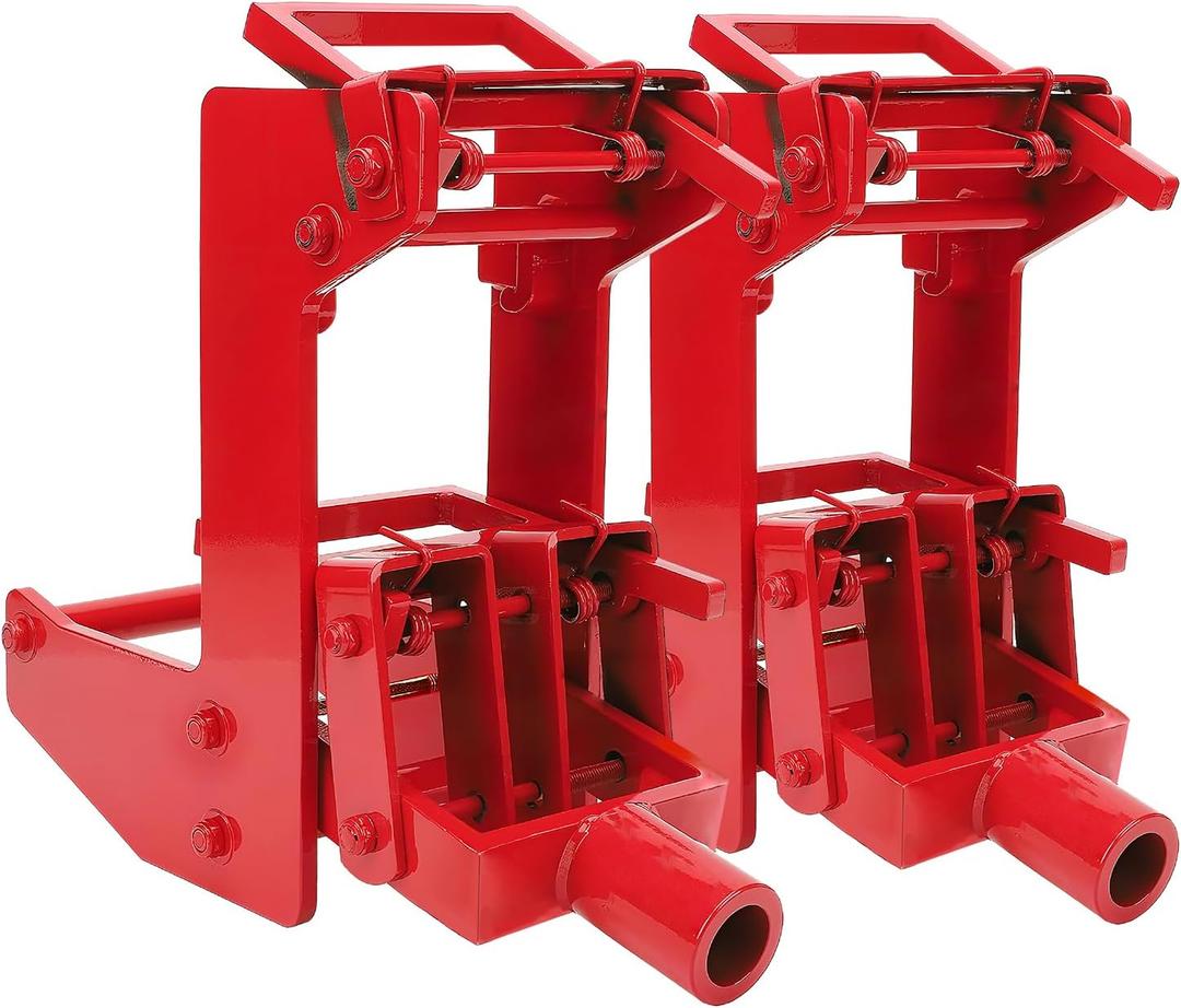 2 Pack Cast Iron Wall Jack, Heavy-Duty Portable Wall Jacks Works with 1-1/2" x 3-1/2" Fir Poles or 1" OD Steel Pipes, for Framing, Lifting Wall Beams, Rated Capacity 1,000 lbs, Red