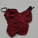 Women Sexy Y2k Double Lined Shelf Bra Tank Top Dressy Crop Corset Camisole Top with Built in Bra for Date Night Club (Small, Lace-red)