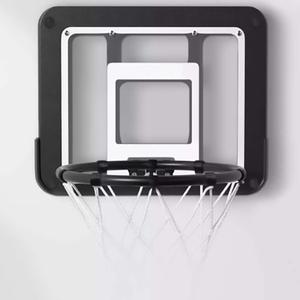 Door Basketball Hoop for Indoor 49 * 38Cm/19.2 * 14.9In Outdoor Wall Mount for Kids and Adults with Scoreboard and Inflator,Sticky Hook Mounting Kit No Need to Punch