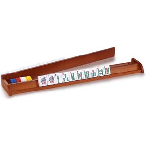 Mahjong All-in-One Tile Rack & Pusher, Vintage Edition in All-Wood Mahjong Rack and Pusher Combo, Modern American Mahjong Tile Racks, Set of 4