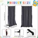 Silkfly 2 Pcs Classroom Privacy Partition Curtains with Rod 63 x 28 Inch Polka Dot Privacy Partition Curtains No Drilling Tension Rod Adjustable Divider Curtain for Student Home Office School Meeting