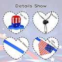 4 Pcs Pet Independence Day Costume 4th of July Guinea Pig Hat and Bandana Uncle Sam Rabbit Hat American Flag Small Animals Hat Bandana Triangle Bib Scarf with Stars and Stripes Pattern (S)