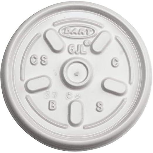 Dart White Vented Plastic Lid, 6JL (1,000 Count)