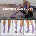 DOVAVA Dri-tech Compression Crew Socks 15-20mmHg (4 Packs) Quick Dry Athletic Running Socks (Small-Medium, Blue-Pink-Green-Purple)