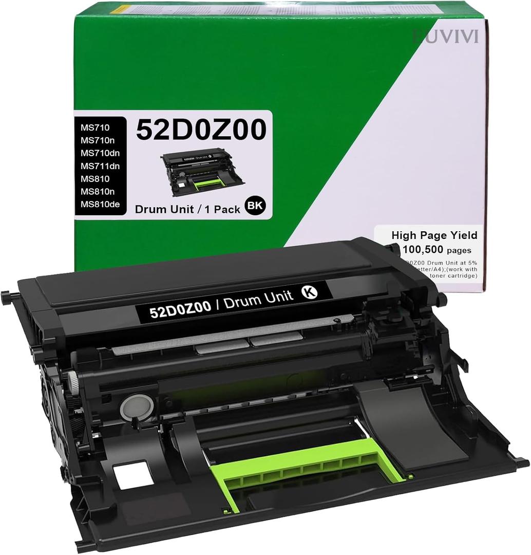 52D0Z00 Imaging Unit MS810n MS711dn Drum Unit Compatible for Lexmark 52D0Z00 Imaging for MS710dn MS711dn MS810n MS810de MS810dn MS810dtn MS811dn MS811dtn MS812de MS812dn MS812dtn Printer (BLACK)