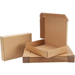 11x8x2 Shipping Boxes Set of 20, Brown Corrugated Cardboard Literature Mailer Box for Packaging, Mailing, Business