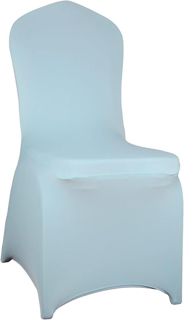 WELMATCH Light Blue Spandex Chair Covers - 50 PCS Wedding Banquet Events Party Universal Dining Decoration Stretch Elastic Chair Covers Good (Light Blue, 50)