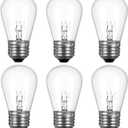 S14 Replacement Light Bulbs for String Lights, 11 Watt E26 Medium Standard Base, S14 Clear Glass Bulbs, Edison Bulb String Lights Bulbs for Outdoor Patio Garden Vintage String Lights(6 pack)