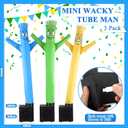 Poen 3 Pcs Mini Inflatable Tube Man White Elephant Gift Funny Gag Birthday Wacky Waving Inflatable Guy with Blower Desktop Mini Dancer Gift for Women Party Decoration(Dull)