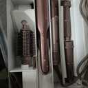 Shark FlexFusion Hair Straightener & Powerful Hair Dryer with Fusion Hair Brush, Ceramic Air Styler with Auto-Wrap Curlers & Concentrator, Ceramic Plates, Cosmic Blush HD641S