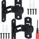 2 Pack 90 Degree Flip Barn Door Lock for Barn Door, Pet Door, Bathroom, Outdoor, Garage, Garden, Window, Sliding Door for Protect Your Safety and Privacy, Rugged and Corrosion Resistant