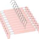 10 Pack Skirt Hangers, PantsHangers with Clips360  Swivel Hooks Space Saving Hangers for Pants, Skirts, Clothes, JeansPink