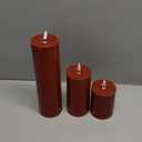 Retisee 3 Pcs Christmas Red Large Flameless LED Battery Operated Candles with Remote Xmas Pillar Flameless Flickering Candles for Indoor Outdoor Santa Party Wedding Light Decor(4''/6''/10'' x 3'')