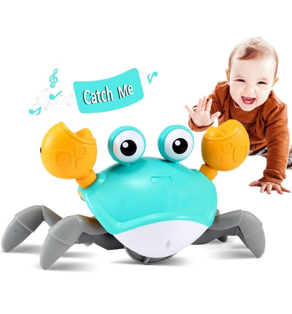 control future Crawling Crab Baby Toy - Infant Tummy Time Toys 3 4 5 6 7 8 9 10 11 12 Babies Boy 3-6 6-12 Learning Crawl 9-12 12-18 Walking Toddler 36 Months Old Music Development 1st Birthday Gifts