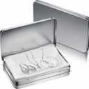 Geiserailie 2 Pack Rectangular Metal Tin Box with Lid Metal Hinged Lid Tin Empty Box Container Storage for Watercolor Jewelry Pen Eraser Pill Candy Craft Organize 7.0 x 4.2 x 0.6'' (Sliver)