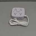 6 Ft Surge Protector Power Strip - 8 Widely Outlets with 4 USB Ports, 3 Side Outlet Extender with 6 Feet Extension Cord, Flat Plug, Wall Mount, Desk USB Charging Station, ETL,White