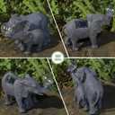 Solar Elephant Statues Lights for Outdoors Garden Decor, Large Outdoor Elephant Statues, Modern Elephant Resin Statue Decorations with Color-Changing Bulb, Unique Housewarming Gifts for Mom, Women