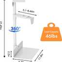 Under Desk and Wall Computer Mount, CPU Tower Holder Under Desk Mount Height & Width Adjustable, Computer Case Stand Holder Holds 46 lbs, 360 Swivel PC Mount, Under Desk CPU Holder Mount, White