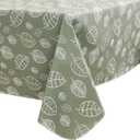 Walrus Heavy Duty Vinyl Tablecloth with Flannel Backing Waterproof Oil-Proof Plastic Table Cloth Stain-Resistant Wipeable Rectangle or Square Table Cover for Indoor and Outdoor (Leaf, 60 x 102 Inch)