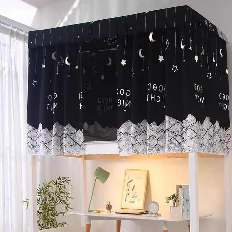 SIQITECHNO 3 Pieces Upper/Bottom Bunk Bed Curtains Dorm Home Blackout Privacy Bed Cloth Curtain Shading Breathable Dustproof Bed Canopy with Rope and Buckles for Kids Teen Loft Bed Single Sleeper