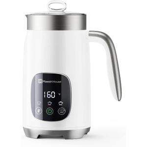 Maestri House Milk Frother, Variable Temp and Froth Thickness DualFro 400 Milk Frother and Steamer, 14.1OZ/400ML Smart Touch Control Foam Maker, Memory Function for Latte, Warm Milk, Hot Chocolate (White)