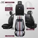 OASIS AUTO Car Seat Covers Full Set, Luxury Stylish Waterproof Faux Leather, Universal Fit for SUV, Sedan, Pick-up Truck, Automotive Interior Protectors (OS-007 Gray)