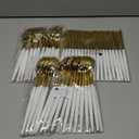 I00000 60 Pcs Gold Plastic Silverware - Heavy Duty Plastic Cutlery -Party Disposable Silverware Set，Disposable Cutlery Set Includes 20 Forks, 20 Knives, 20 Spoons Perfect for Wedding