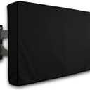 iBirdie Outdoor TV Cover 48 to 50 inch Weatherproof, Cover Size 47.5''L x 30''H, Waterproof for Outside Flat Screen 48 to 50 inch TV, Black, 600D Thick Fabric Screen Protector with Bottom
