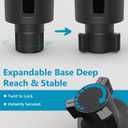 Seven Sparta Car Cup Holder Expander with Adjustable Base, Compatible with Hydro Flasks 32/40 Ounce, Compatible with Yeti Ramblers 20/26/30 Ounce, Other Bottles in 3.4"-3.8" (Black)