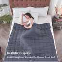 25 lbs weighted blanket Queen Size for Adults (60x 80, Grey) Cooling Heavy Blanket for Sleeping Perfect for 240-260 lbs, Winter Thick Breathable Blanket with Premium Glass Bead, Machine Washable