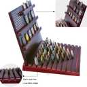 Challenge Coin Display Stand, 13-Row Solid Wood Military Coin Holder with Sloped Base, Holds 80-110 Coins, Coin Holders for Collectors