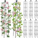 Yaocom 8 Pack 6Ft Garden Obelisk Trellis for Climbing Plants Outdoor Metal Garden Trellis Rustproof Rose Trellis Support Plant Pots Tall Tower Plant Trellis for Garden Climbing Vines Flowers, 75 inches tall, 11 inches diameter