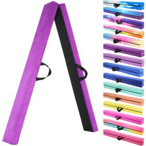 8FT Folding Balance Beam -Gymnastics Floor Beam -Gymnastics Equipment for Kids,Wood core- Anti-Slip Bottom and Carrying Bag for Home