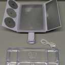 Trifold Makeup Mirror with Lights and Magnification 3X, 5X, 10X, Clear Cosmetic Storage Organizer, 3 Way Lighted Vanity Mirror, 3 Color Changing Dimming Touch Tabletop Mirror