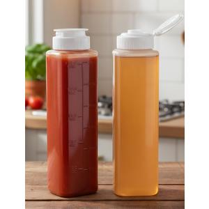 NiHome No Drip Honey Dispenser, 10 oz BPA-Free - Superior Leak-Proof Design Ensures Precise, Mess-Free Pouring with a Simple Squeeze. Perfect for Honey, Syrup, Ketchup & More(2PCS)