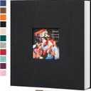 Spbapr Large Photo Album Self Adhesive 3x5 4x6 5x7 8x10 Pictures Magnetic Scrapbook 40 Blank Pages Linen Cover DIY Album with A Metal Pen
