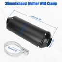 38mm Exhaust Silencer Muffler Pipe & Clamp Motorcycle for 50cc 70cc 90cc 110cc 125cc 150cc 160cc for Honda Yamaha Kawasaki Taotao Sport-B Pit Bike Dirt Bike 4 Wheeler ATV Quad Motocross Black