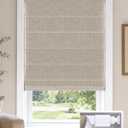 LazBlinds No Drill Cordless Roman Shades, 26" W × 48" H, Beige