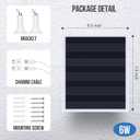 6W Solar Panel Charger, Solar Panel with Micro USB & USB-C Port for DC 5V Outdoor Rechargeable Battery Camera, IP66 Waterproof, 360 Adjustable Security Mount, 2PC