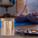 Klmnop Palo Santo Incense Sticks Glass Storage Tank, Moisture-Proof Sage Smudging Incense Storage Box with Wooden Lid for 4 inch Palo Santo for Meditation Healing Yoga(Clear)