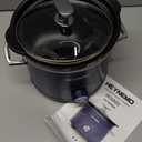 2 QT Small Slow Cooker, 3 Adjustable Temp, Upgraded Ceramic Pot, Easy Clean-up, Nutrient Loss Reduction, Sauces, Stews & Dips, Stainless Steel, Blue