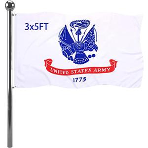 Jayus Embroidery White US Army Military Flags 3x5 Outdoor Double Sided Heavy Duty United States Army Flag Banner with 2 Grommets
